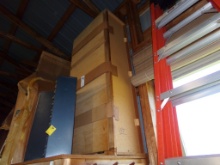 Unfinished 3 Door Wall Cabinet and Group of Folding Table Parts