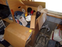 Lg. Box Full of Vintage Golf Clubs, Umbrellas, Bags and a Caddy