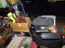 Box of Targets, Soft Holster, Cleaning Kits and a Bag with Empty Plastic Am