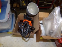 (2) Boxes - Gas Pump Collectible Lamp(Cadillac Service), Small Desk Lamp an