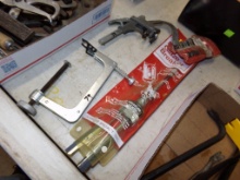 Sears Glaze Breaker Cylinder Hone, Valve Spring Compressor and a Piston Rin