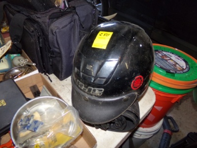 HJC Open Face Helmet with Visor Size Small and a Pair of Leather Chaps (Hou