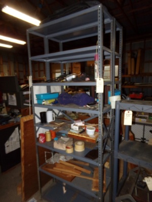 (2) 8 Tier Metal Storage Shelves with Misc. Contents
