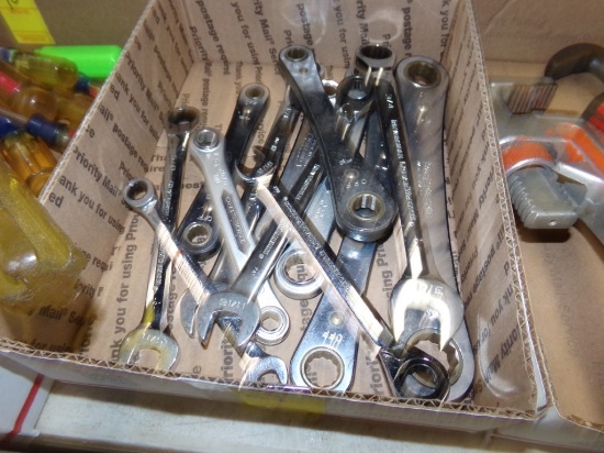 Box of Asst. Brand Gear Wrenches