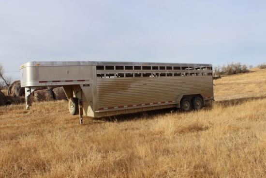 2005 FeatherLite 7X24 Aluminum Stock Trailer