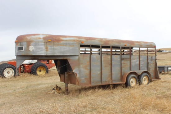 1980's Gooseneck Stock Trailer