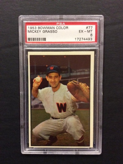 1953 Bowman Color #77 Mickey Grasso