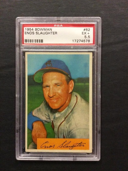 1954 Bowman #62 Enos Slaughter (HOF)