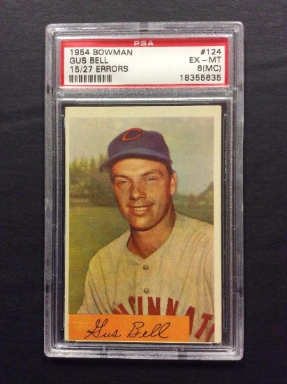1954 Bowman #124 Gus Bell (15/27 Errors)