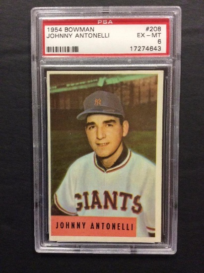 1954 Bowman #208 Johnny Antonelli