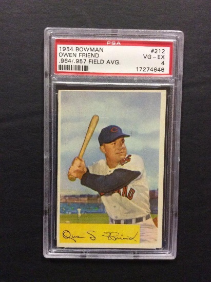 1954 Bowman #212 Owen Friend (.967/.958 Field Avg.)