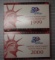 1999 & 2000 US Mint Silver Proof Sets (2 sets total).