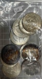 $5.00 face value in 90% 1964 US Silver Kennedy half dollars (10 pieces total)