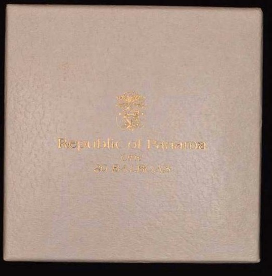 PANAMA: 1974 20 Balboas, Proof ASW 3.8539 oz.