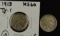 1883 No Cents, 1902-1905 & 1907-1912 Liberty nickels; 1913 Type 1 & 1913 Type 2 Buffalo nickels (13