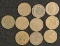 (10) 1873 Indian cents.