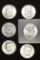 1955, 1958 & 1959 Silver Franklin half dollar & 1964 Silver Kennedy half dollar; 1966 & 1969D 40%