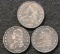 1828, 1834, 1836 Silver Bust half dollar (3 pieces total).