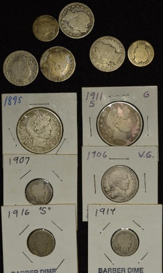 $2.75 face value in US 90% Silver Barber dimes, quarters, and half-dollars.