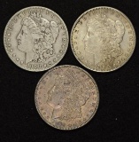 1890S, 1897S, 1900S Silver Morgan dollars (3 pieces total).