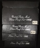 1992, 1993, 1995 & 1996 US Mint Silver Proof sets (4 sets total).