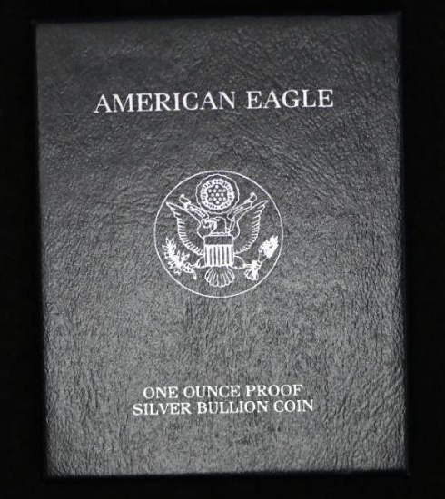 2000 $1.00 Silver Eagle, Proof, in US Mint box with papers.
