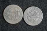 1804 Draped Bust half cent with crosslet 4 with stem, & 1809 Classic Head normal date (2 pcs).