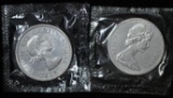 CANADA: 1964 & 1965 Silver, 1974 Cased Silver & 1968 nickel dollars (4 pcs).