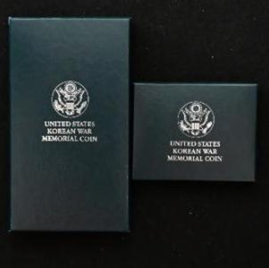 (2) 1991 US Korean War Silver dollars, Uncirculated & Proof (2 pcs).