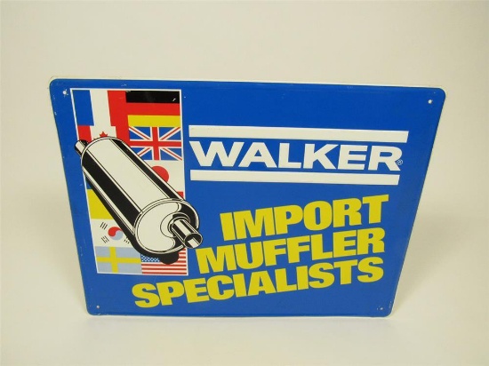 Neat Walker Import Muffler Specialists single-sided tin automotive garage sign.