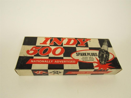 Seldom-seen 1960s Indy 500 Spark Plugs automotive garage countertop display box full of unused plugs