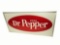 Incredible large NOS 1960s Dr. Pepper Soda self-framed tin diner sign.