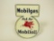 NOS 1941 Mobilgas Ask For Mobiloil single-sided die-cut tin cabinet sign.