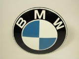Phenomenal circa 1960s BMW single-sided three-dimensional porcelain dealership sign.