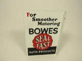 Stunning 1930s Bowes Seal Fast Auto Products double-sided porcelain flange sign.