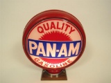 Marvelous circa 1930s Pan-Am Quality Gasoline high-profile metal-bodied gas pump globe.