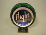 Superb 1930s Flight Gasoline high-profile metal-bodied gas pump globe.