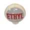 Choice late 1950s Ethyl Gasoline glass lens gas pump globe in a Capcolite Body.