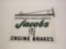 Sharp vintage Jacobs Engine Brakes Authorized Sales-Service double-sided tin sign with original hang