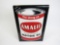 Sharp 1950s-60s Amalie Motor Oil double-sided tin curb sign with quart can graphic.