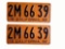 NOS set of 1932 California metal embossed license plates. Never used.