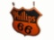 Circa 1940s Phillips 66 Oil double-sided porcelain shield-shaped service station sign still in the o