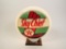 Incredible pre-1938 Texaco Sky Chief Gasoline wide-bodied milk-glass gas pump globe.