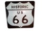 Noteworthy Historic U.S. Route 66 metal highway road sign. An earlier version.