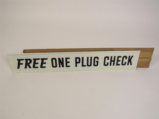 Choice NOS 1950s Firestone Free One Plug Check double-sided tin service station sign still in the or
