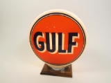 Unusual 1940s Gulf smaller version milk-glass gas pump globe.