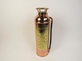 Beautiful 1920s The Alert copper and brass filling station fire extinguisher.