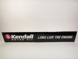 NOS Kendall Motor Oil Long Live The Engine single-sided embossed tin automotive garage sign.