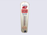 Unusual 1950s Atlantic Gasoline - WGR Television over-sized tin service station thermometer.