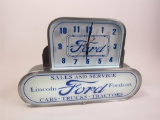 Nicely restored 1930s Ford Lincoln Cars-Trucks-Tractors light-up dealership clock.